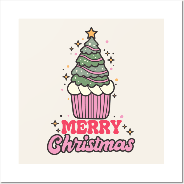 Merry Christmas Cake Wall Art by Nessanya